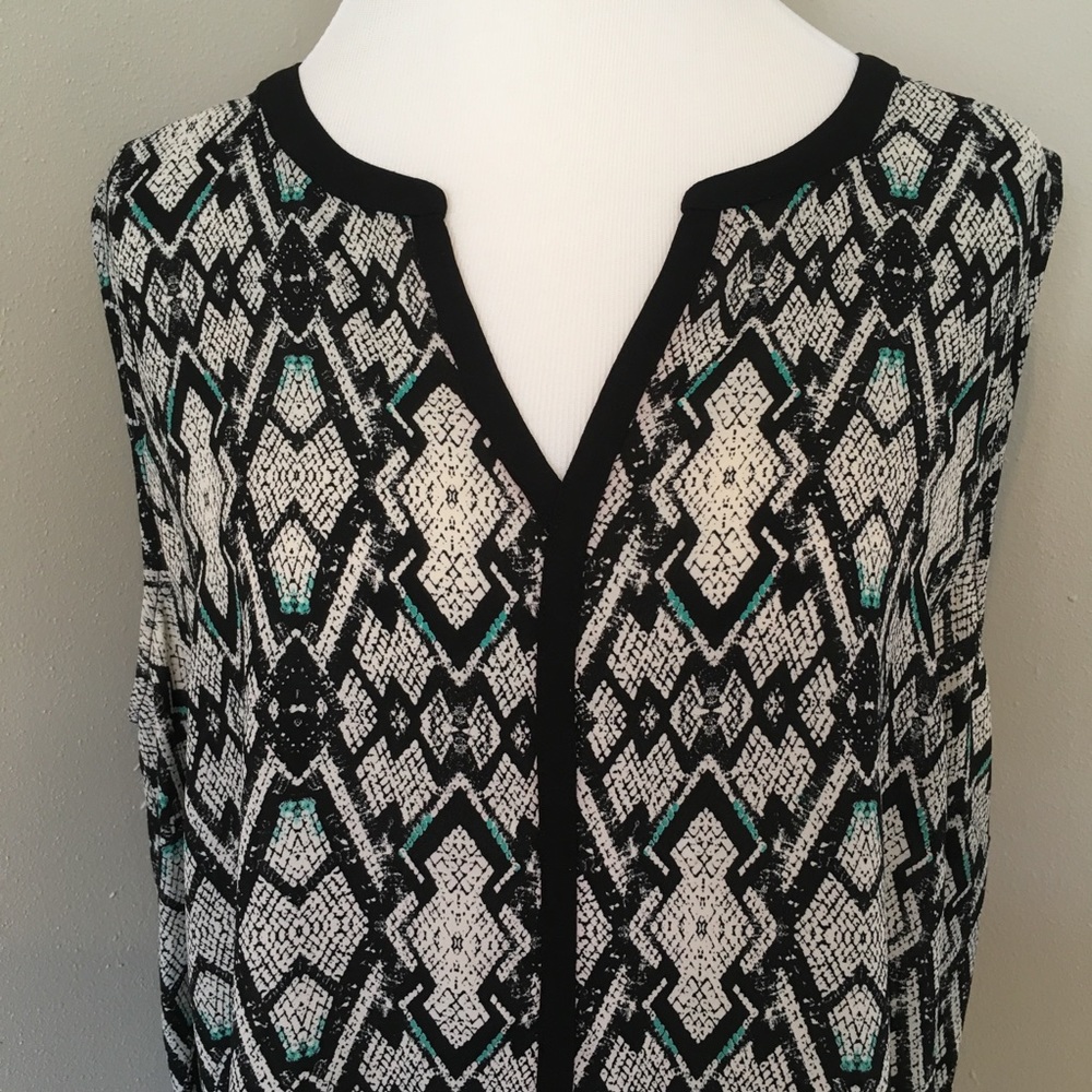 Pure Energy Blouse Top Sleeveless Geometric - Picture 2 of 5